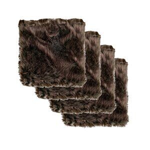 Luxe Home Decor Laredo Faux Sheepskin Chair Pad | 4-Piece | Chocolate | 17"x17"